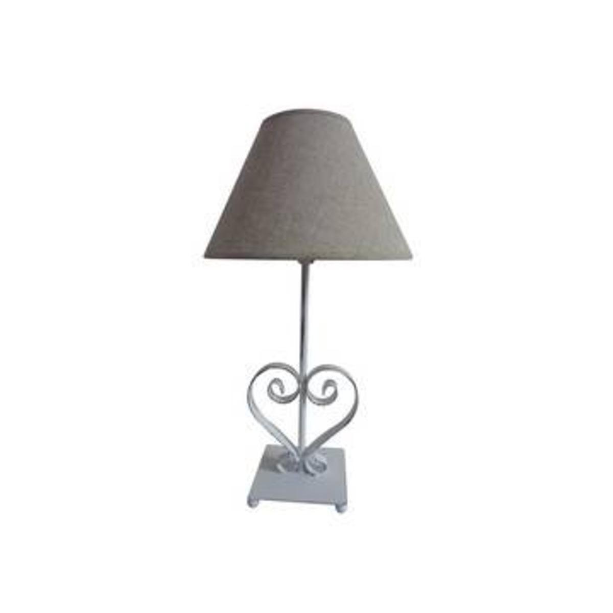Lampe à poser collection Valentine - Gris, blanc - Hauteur 55 cm