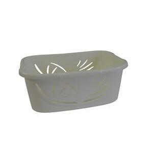 Panier à linge - Plastique - 45 L - 62 x 44,4 x 24,8 cm - Blanc