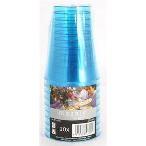 Lot de 10 gobelets en plastique réutilisable - 20 cl -Polystyrène- Bleu turquoise