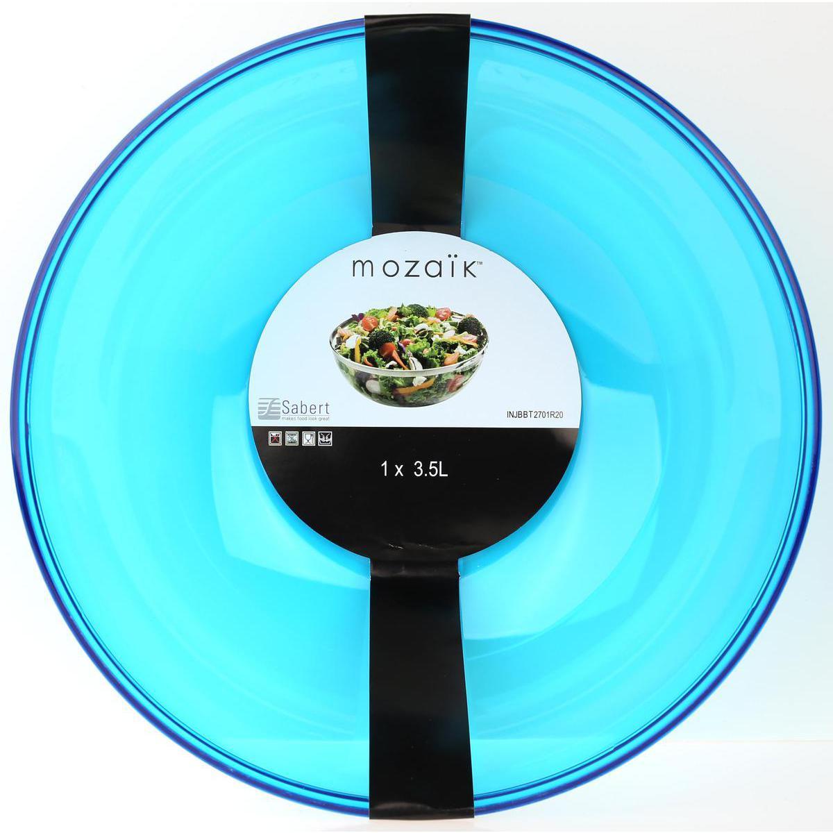 Saladier plastique réutilisable - 27 cm - 3,5 l -Polystyrène- Bleu turquoise
