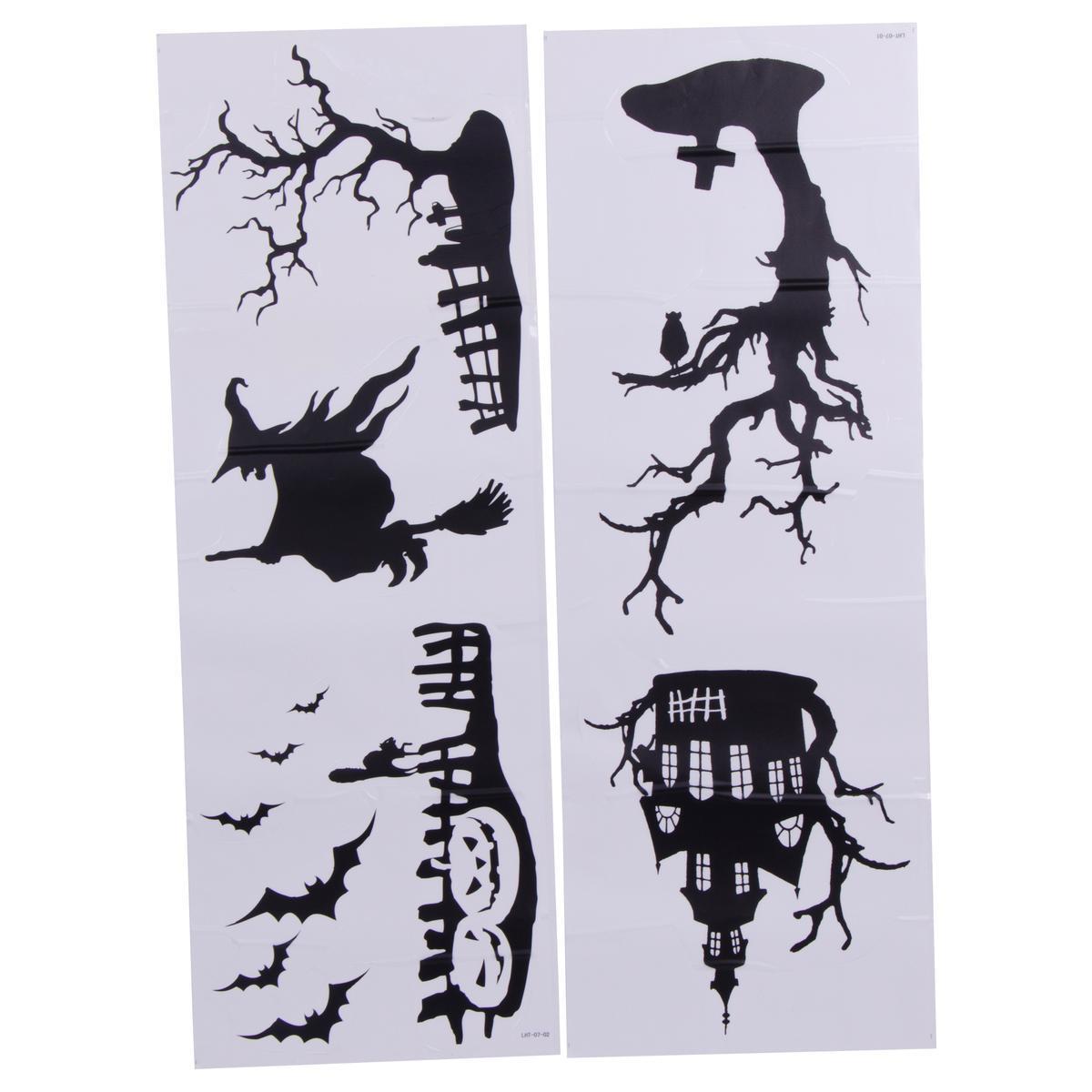 Stickers muraux Halloween en papier et plastique - 25 x 70 cm - Différents modèles