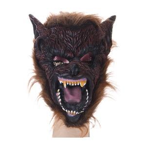 Masque de loup-garou velu en PVC pour adulte - taille unique - Marron