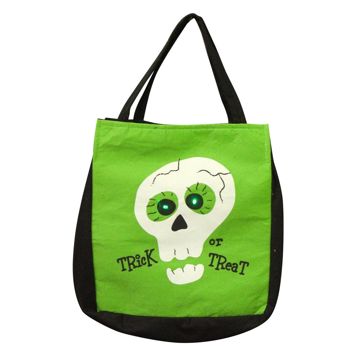 Sac à bonbons lumineux Halloween en plastique - 27 x 7 x 30 cm - 2 modèles au choix