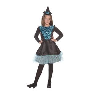 Déguisement de sorcière burlesque pour fille - Taille 7 à 9 ans - Bleu