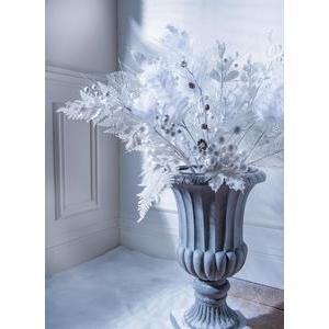 Piquet 2 branches - Plumes - H 70 cm - Blanc