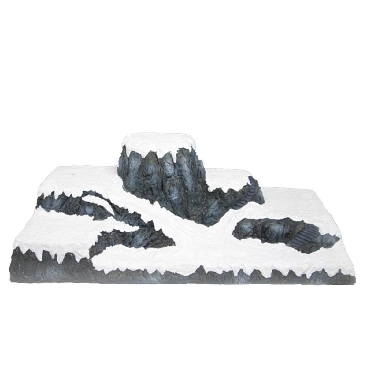 Décor enneigé pour village de Noël - 58 x 26 x 18 cm - Blanc, gris
