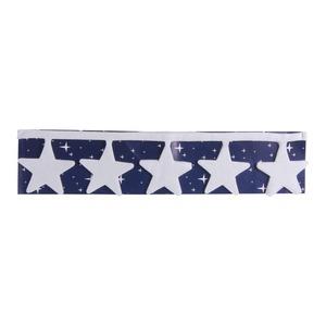 Bandeau de Noël - 12,5 x 120 cm - Modèle étoiles - Bleu, blanc