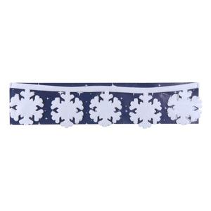 Bandeau de Noël - 12,5 x 120 cm - Modèle flocons - Bleu, blanc