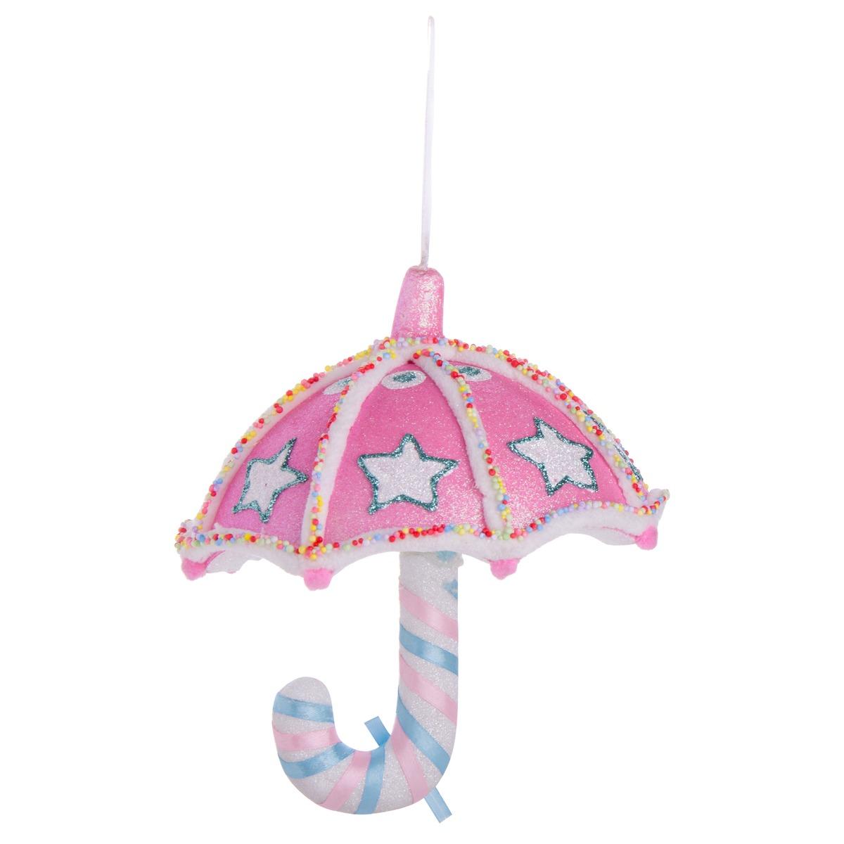 Suspension parapluie 1er Noël - 22 x 20 cm - Rose