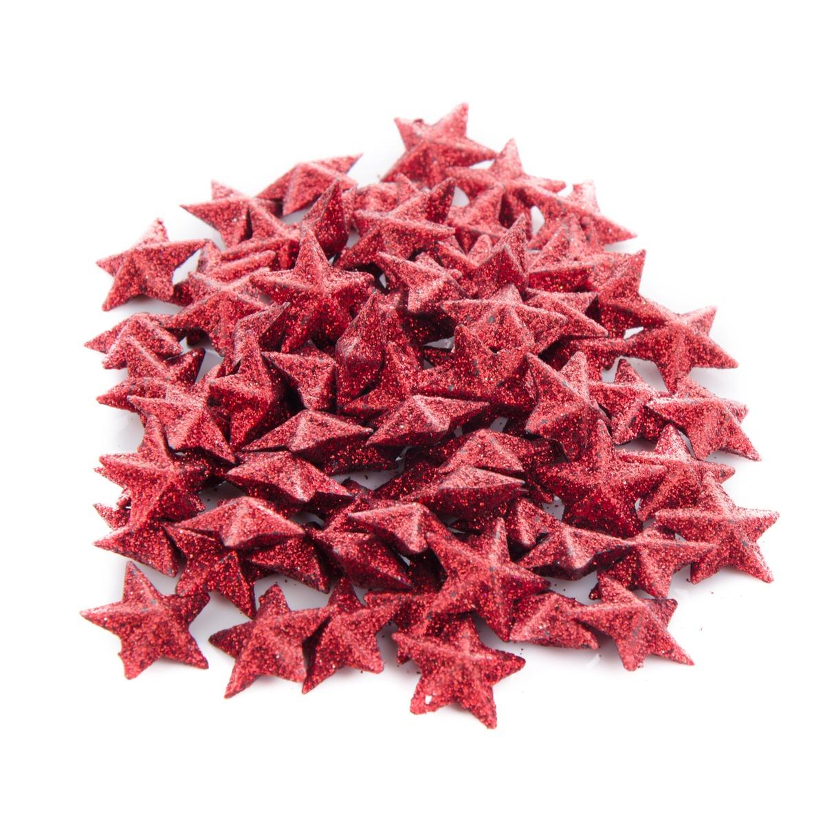 Sachet déco de table Noël étoiles - 120 g - rouge