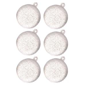 Lot de 6 boules pailletées à décorer - Diamètre 5 cm - Gris argent