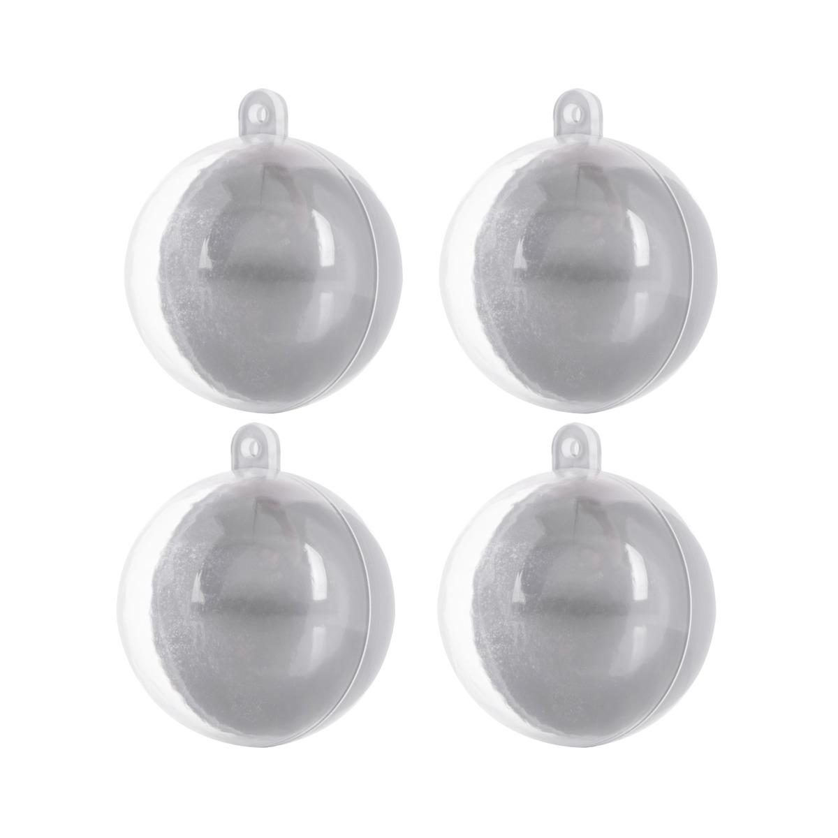 Lot de 6 boules à décorer - Diamètre 5 cm - Gris argent