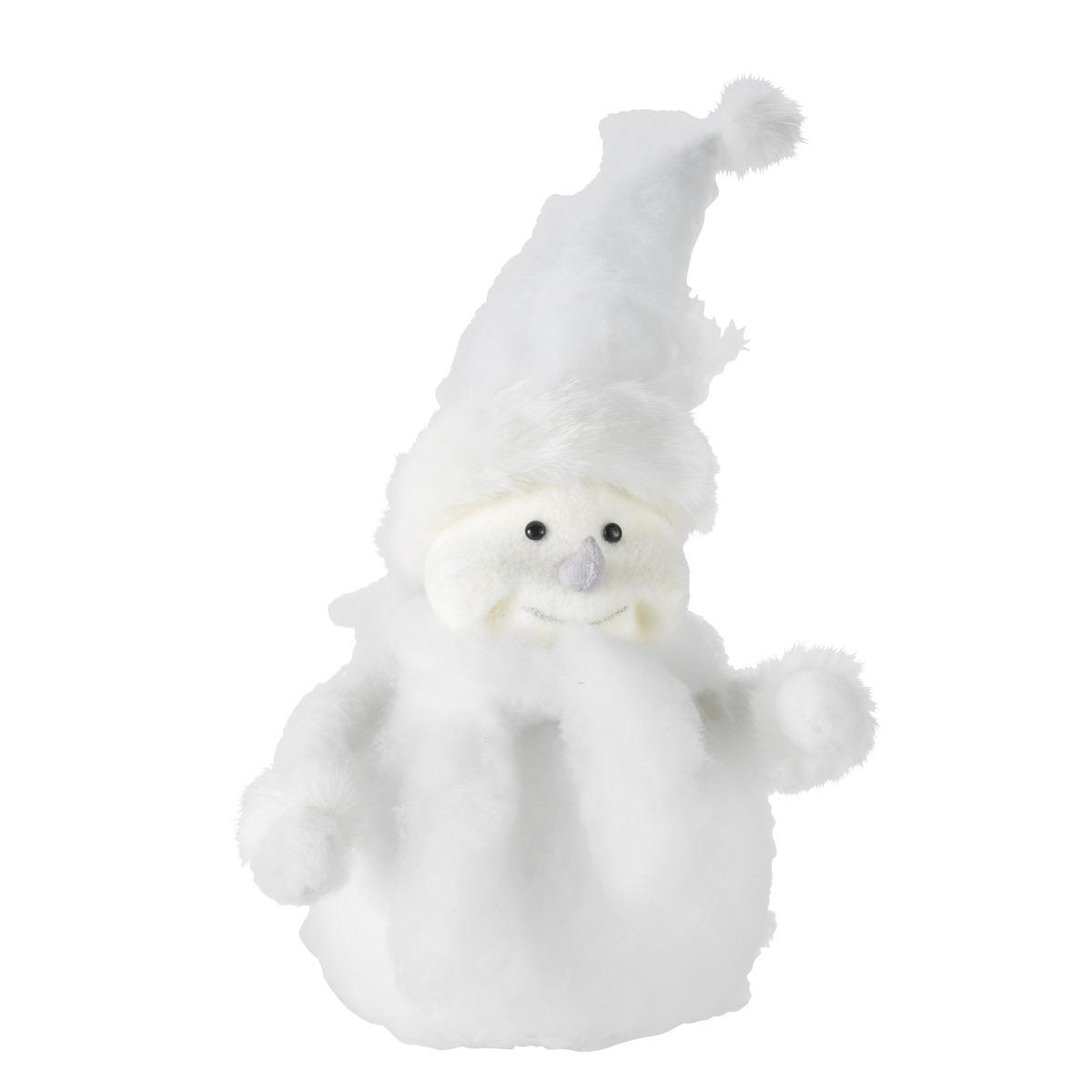 Bonhomme de neige bonnet et écharpe - 16 x 40 cm - Blanc