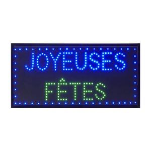 Tableau lumineux animé à led Joyeuses Fêtes - 80 x 40 cm - 230 V