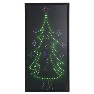 Tableau lumineux sapin à led 230 V - 80 x 40 cm - Vert