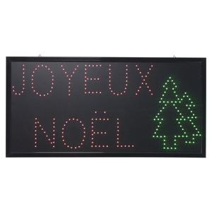 Tableau lumineux Joyeux Noël à led 230 V - 80 x 40 cm - Vert et rouge
