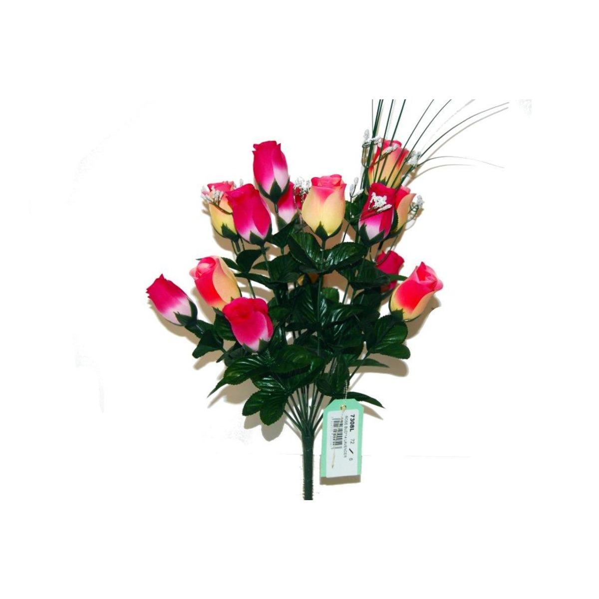 Piquet 14 roses - Hauteur 50 cm - Rose fushia