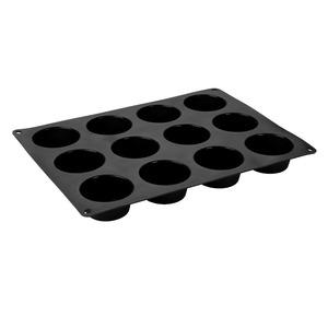 Maxi plaque 12 muffins en silicone - 31,5 x 23 x 3 cm - Noir