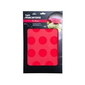 Moule pour 10 macarons en silicone alimentaire - 31 x 22 cm - Rouge