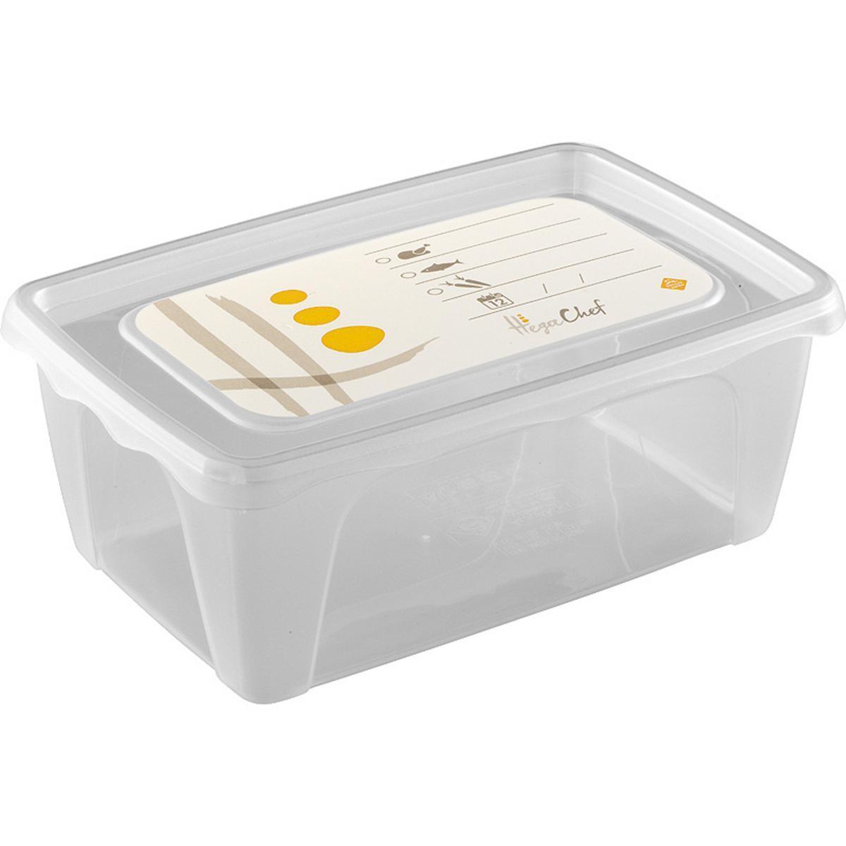 Boîte alimentaire Chef - Plastique - 18 x 12 x H 7 cm - Vert, rouge ou jaune