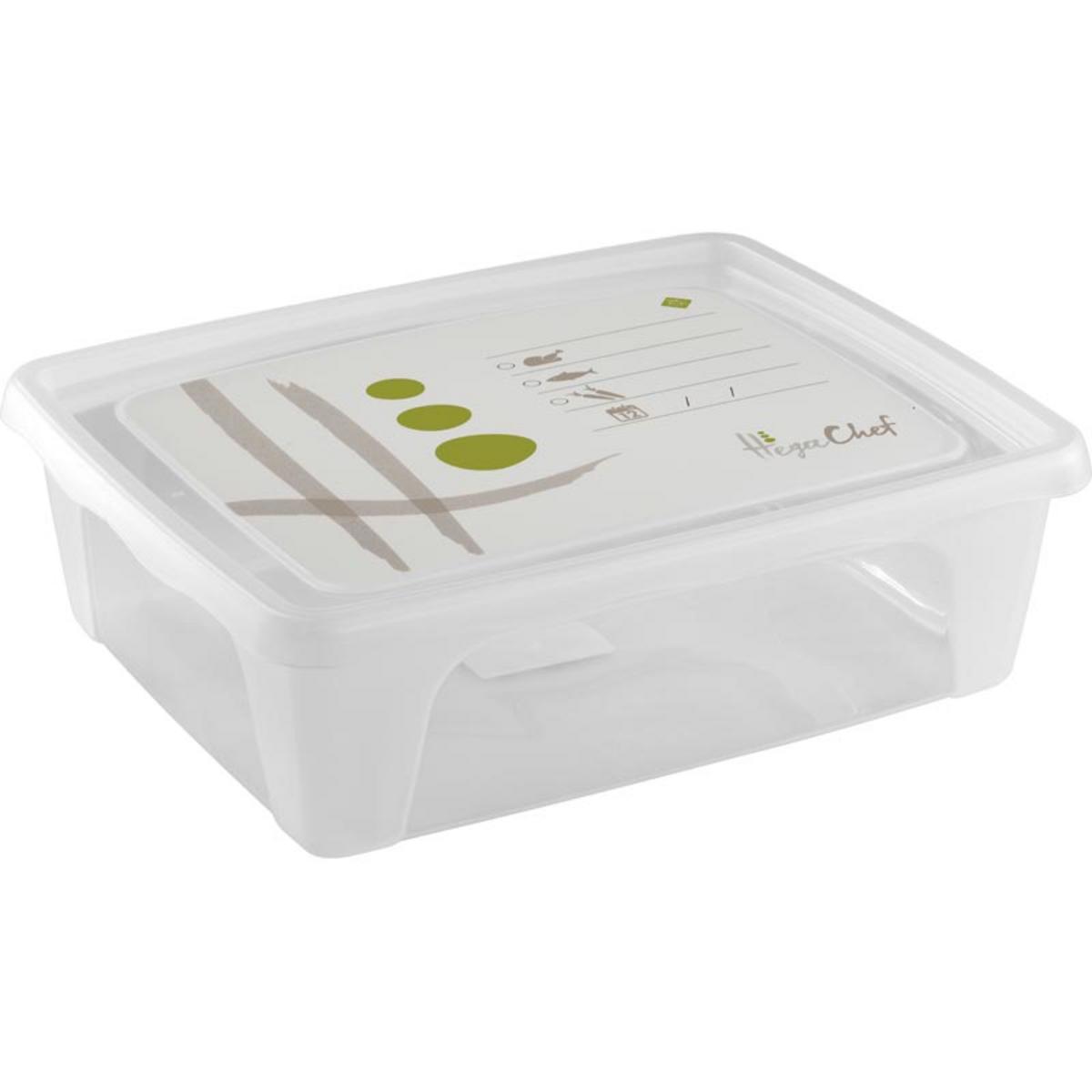 Boîte alimentaire rectangulaire en plastique - 2,5 L - 24 x 19,5 x 7,5 cm - Différents coloris