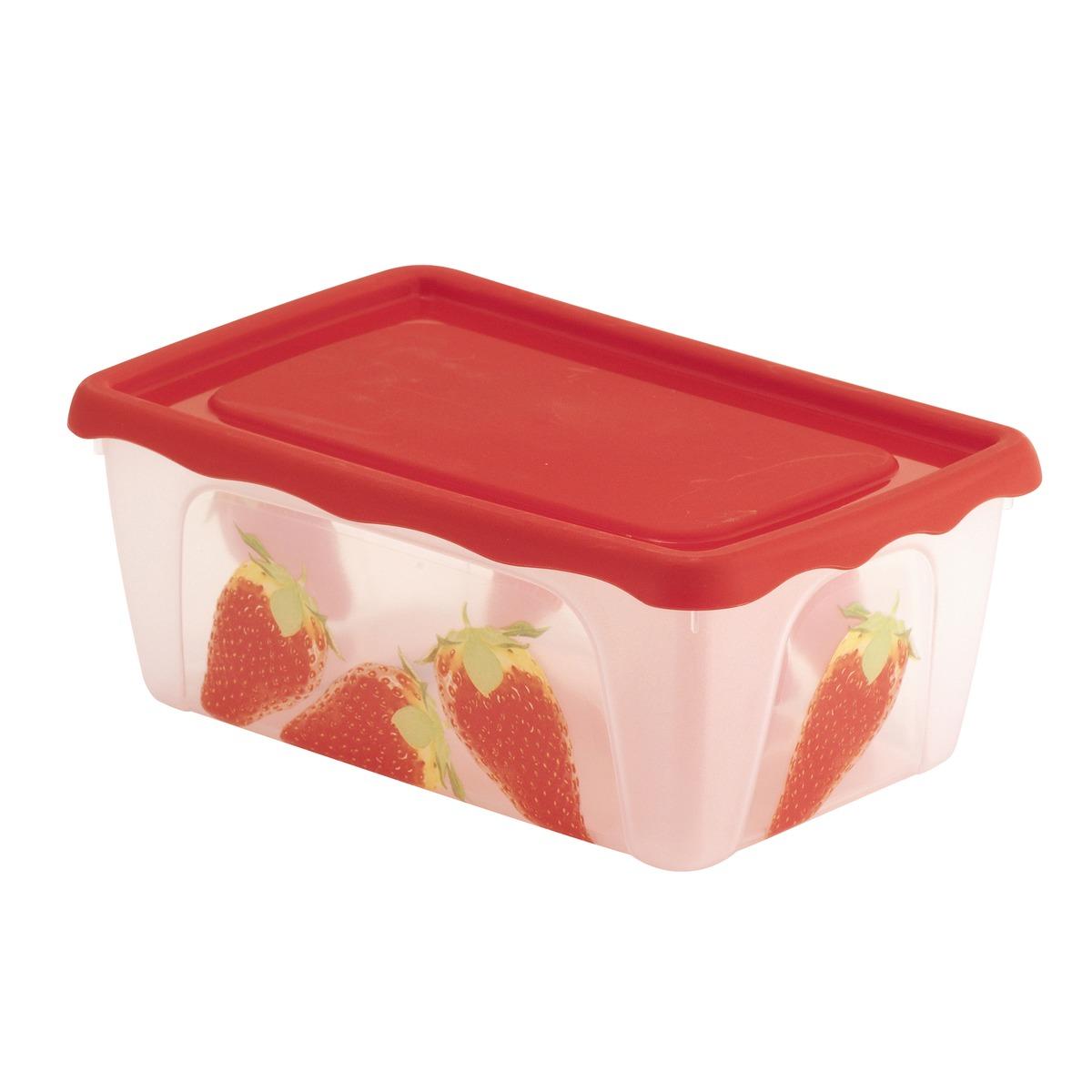 Boite alimentaire rectangulaire - Plastique - 0,5 L - 14,5 x 9,5 x 5,5 cm - Multicolore