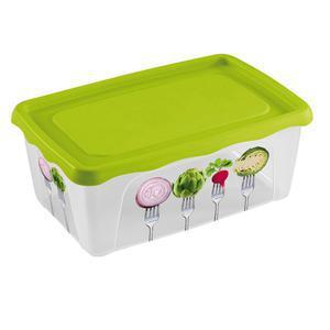 Boite alimentaire rectangulaire - Plastique - 0,5 L - 14,5 x 9,5 x 5,5 cm - Multicolore