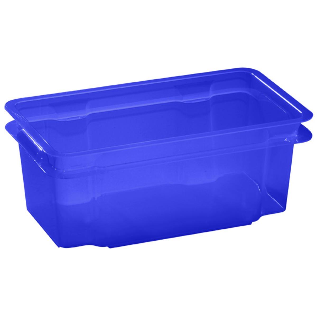 Box de rangement - Plastique - 36 x 21 x H 14 cm - Bleu