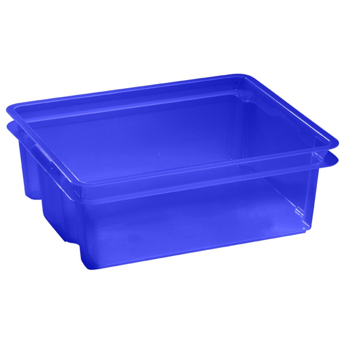 Box de rangement - Plastique - 43 x 36 x H 14 cm - Bleu
