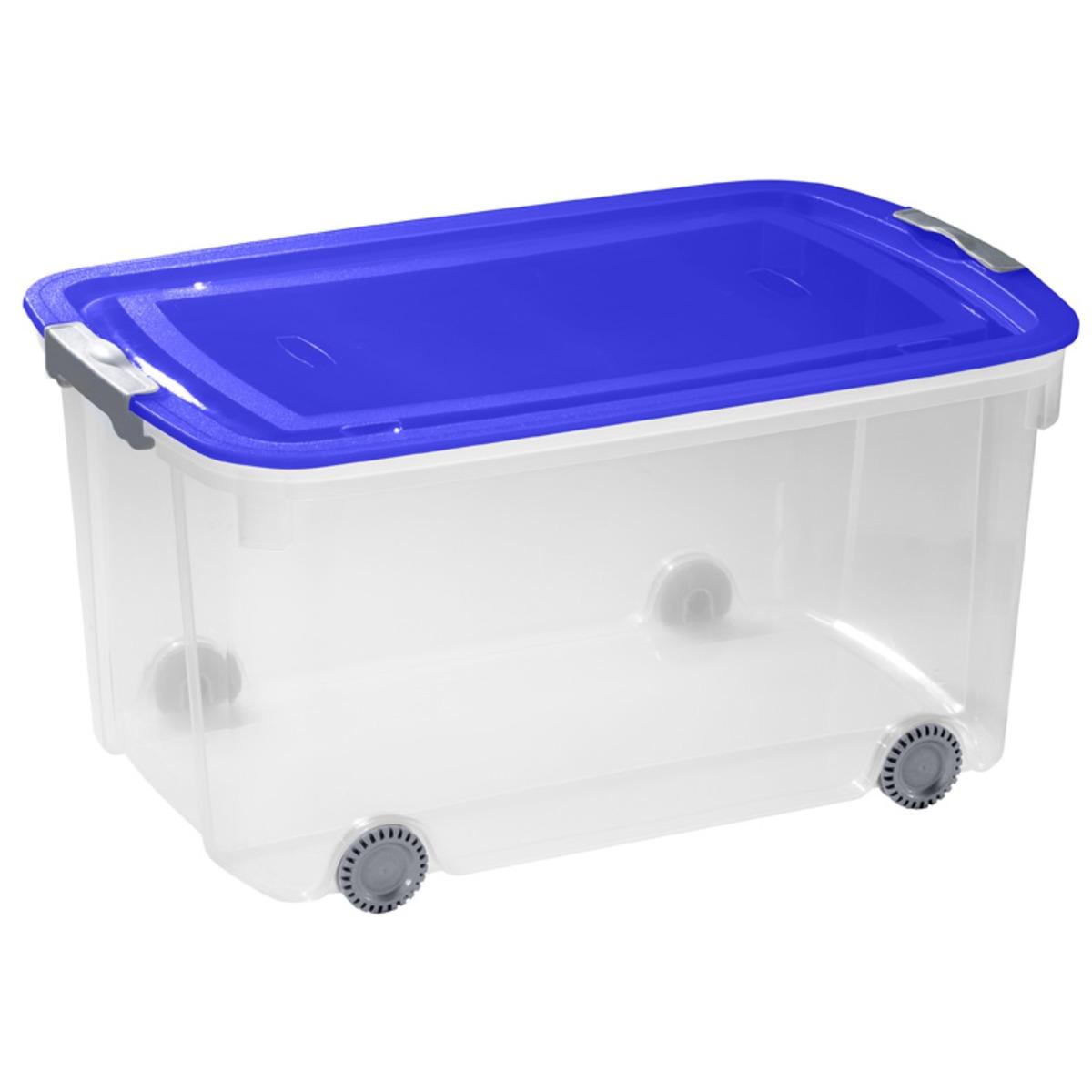 Boîte de rangement à roulettes gamme Logic - 50 litres - Bleu - Allibert