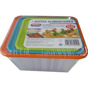 Lot de 3 boîtes alimentaires Gappy - 0,45 L - 0,75 L - 1,15 L - Polypropylène- Blanc