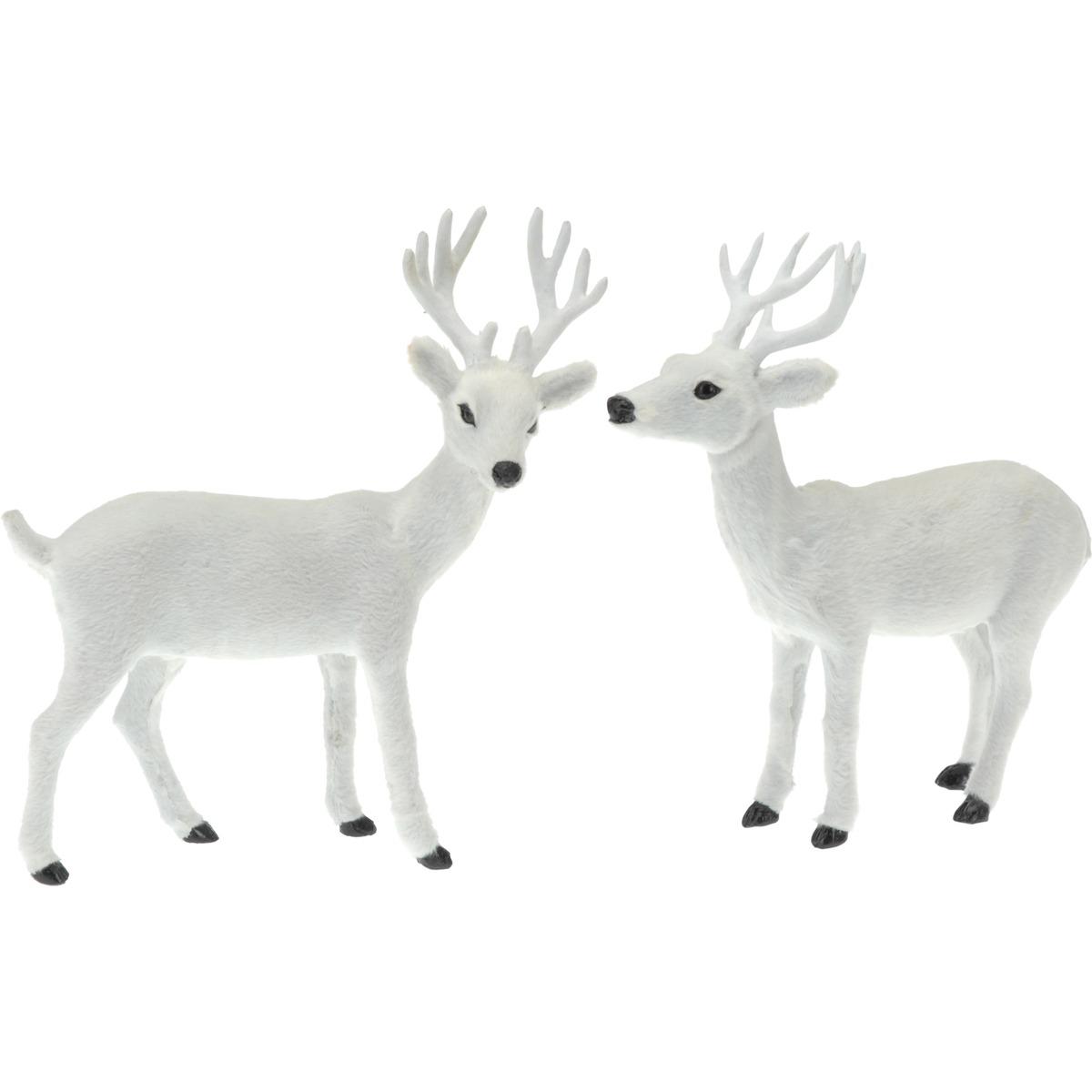 Cerf en plastique - 23 x 6 x 26 cm - Différents modèles - Blanc