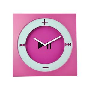 Horloge design MP3 - 26 x 26 cm - Rose
