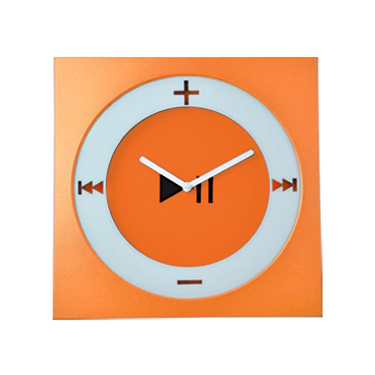 Horloge design MP3 - 26 x 26 cm - Orange