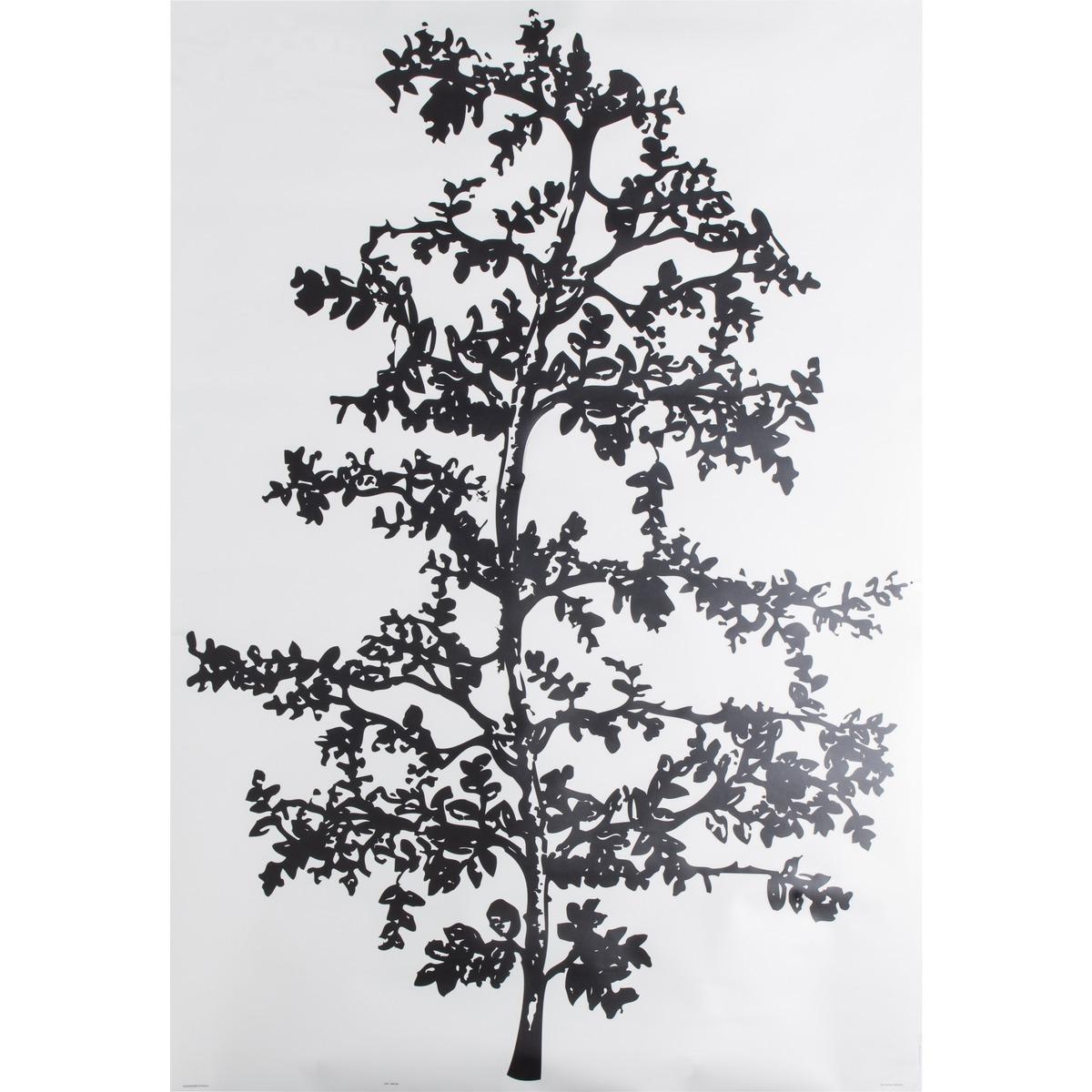 Sticker adhésif déco arbre tropical - 100 x 70 cm - Noir