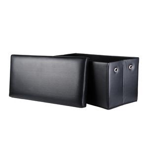 Banc-coffre de rangement pliant - 76 x 38 x H 37,5 cm - Noir