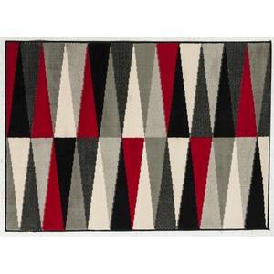 Tapis Losange - 120 x 170 cm - Noir, rouge