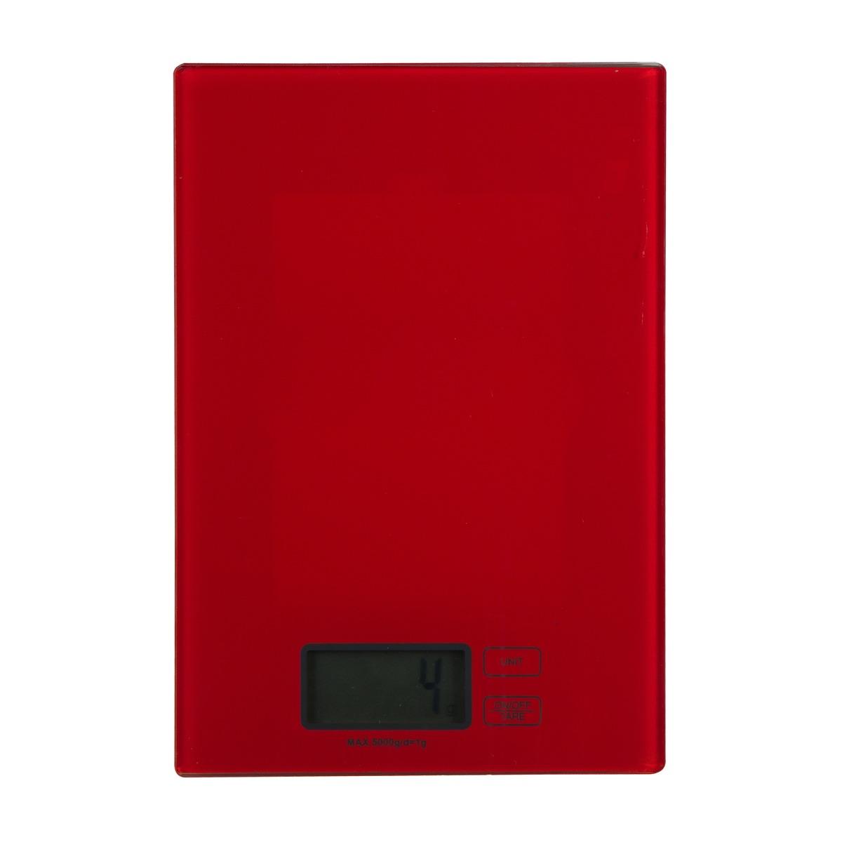 Balance de cuisine électronique - 1 à 5 kg - 22 x 15 cm - rouge