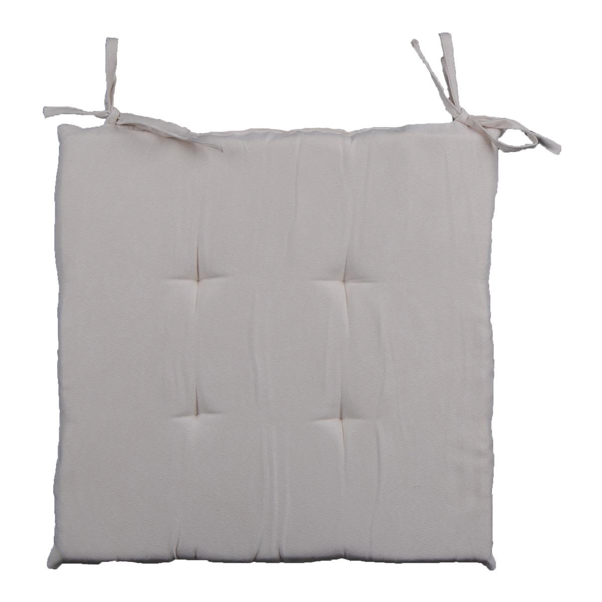 Coussin Galet suédine déhoussable - Beige - 40 x 40 x 3 cm