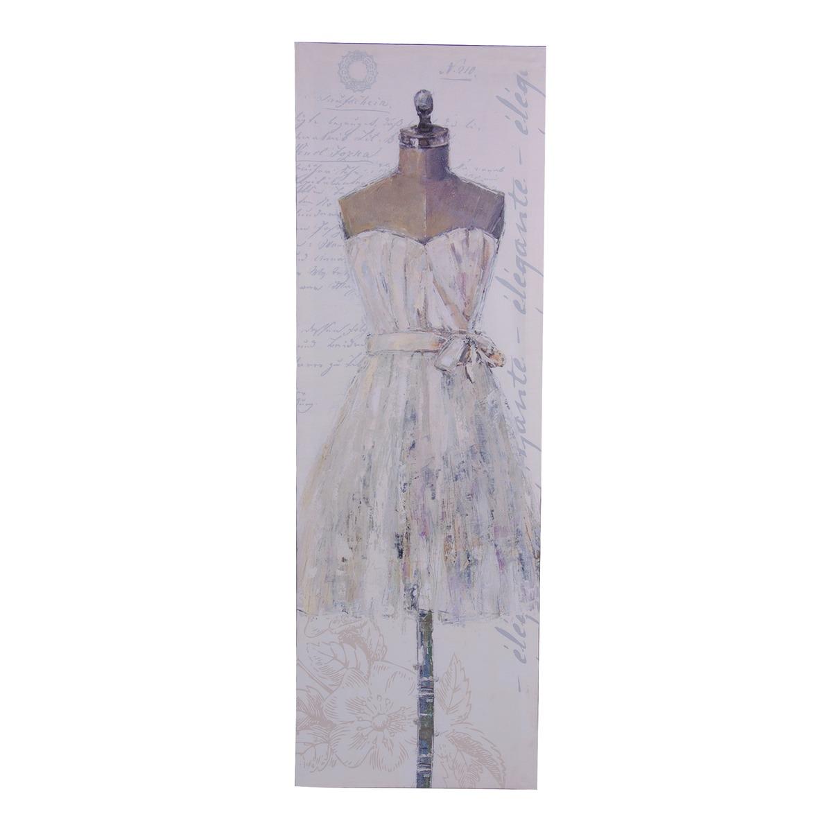 Toile imprimée robe de bal - 30 x 90 cm - Blanc et beige pastel