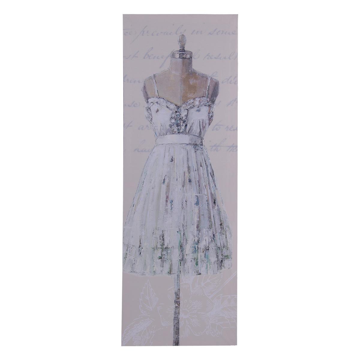 Toile imprimée robe de bal - 30 x 90 cm - Blanc et beige foncé pastel