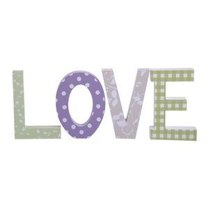 Lettres décoratives love - 45 x 12,5 x 16 cm - Violet mauve et vert