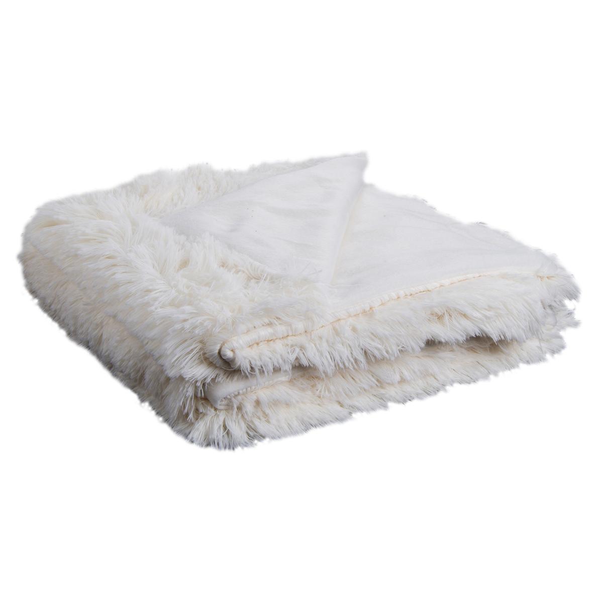 Plaid Shaggy - 125 x L 150 cm - Blanc - K.KOON