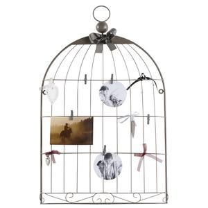 Porte-photos cage à oiseaux - 72 x 44 cm - Marron taupe