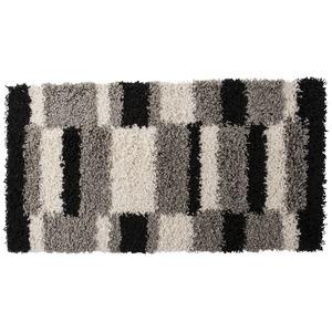 Tapis shaggy gamme patch - 60 x 115 cm - Noir et blanc