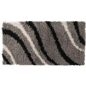 Tapis shaggy gamme vague - 60 x 115 cm - Noir et blanc