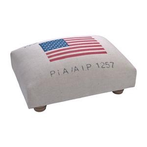 Repose-pieds en tissu décor drapeau américain - 37 x 27 x 17 cm - Multicolore