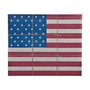 Pêle-mêle drapeau américain en lin - 48 x 40 cm - Multicolore