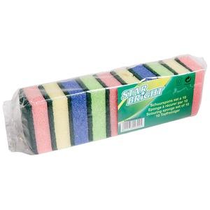 Lot de 10 éponges à récurer - Eponge 11 x 7 cm - Multicolore