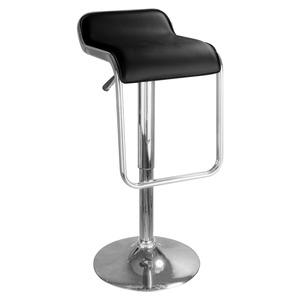 Tabouret de bar métropole - 41,5 x 38 x 73,5/94,5 cm - Noir et gris argenté